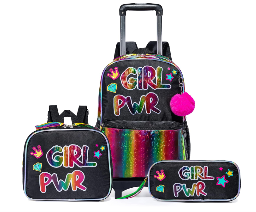Travel Accessories Toddler - Girls School Wheeled Backpack Set 3