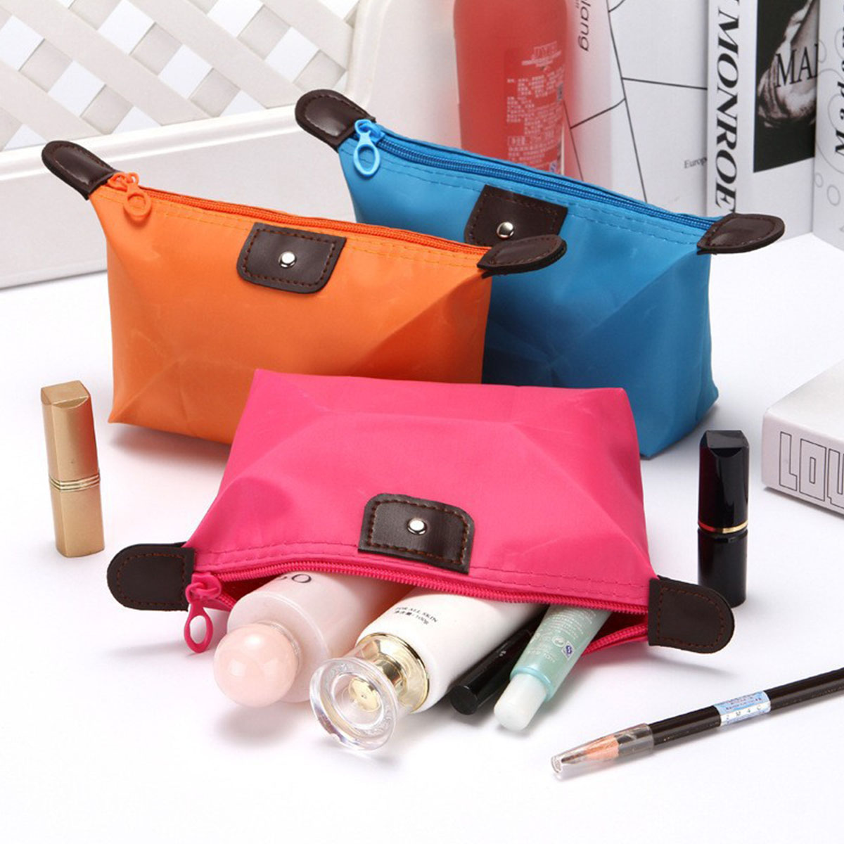 Travel Accessories Bag - Women Foldable Candy Color Dumpling Travel