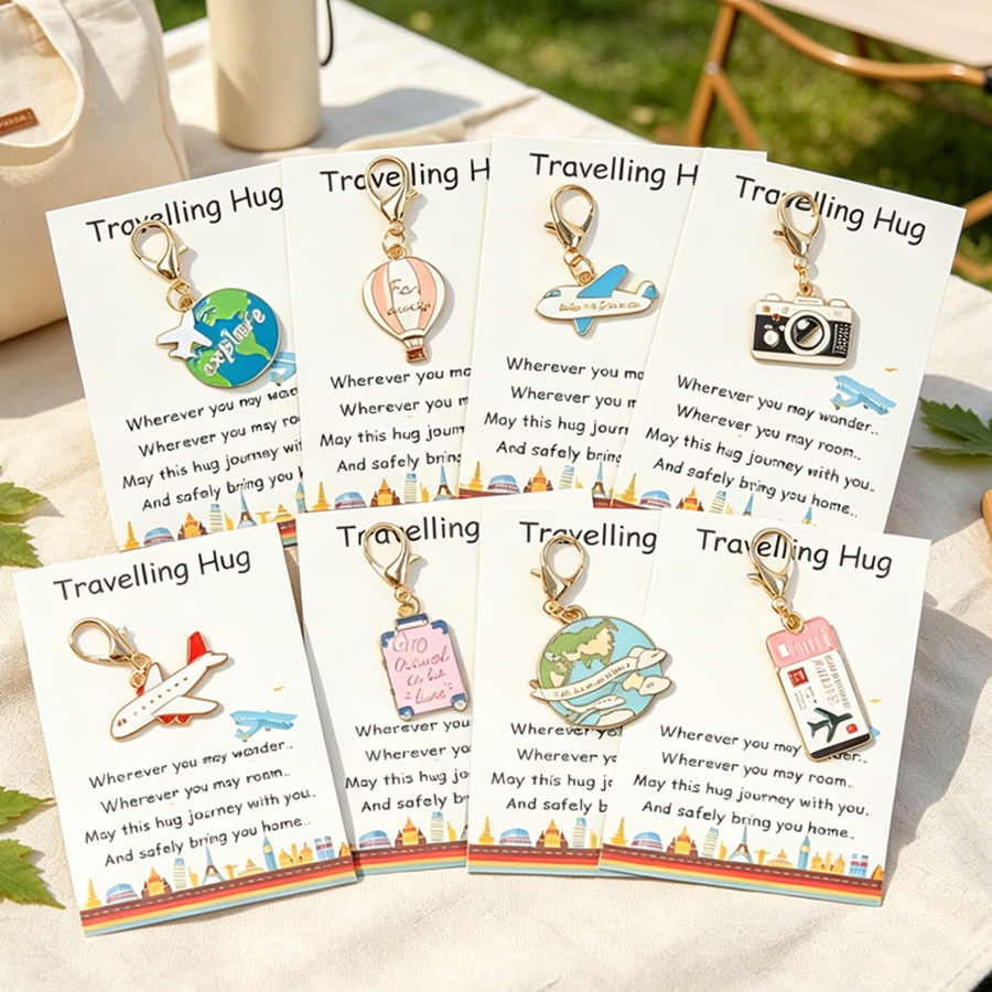 Travel Accessories As Gifts - 8-Piece Travel Keychain Set, Party Keychains,