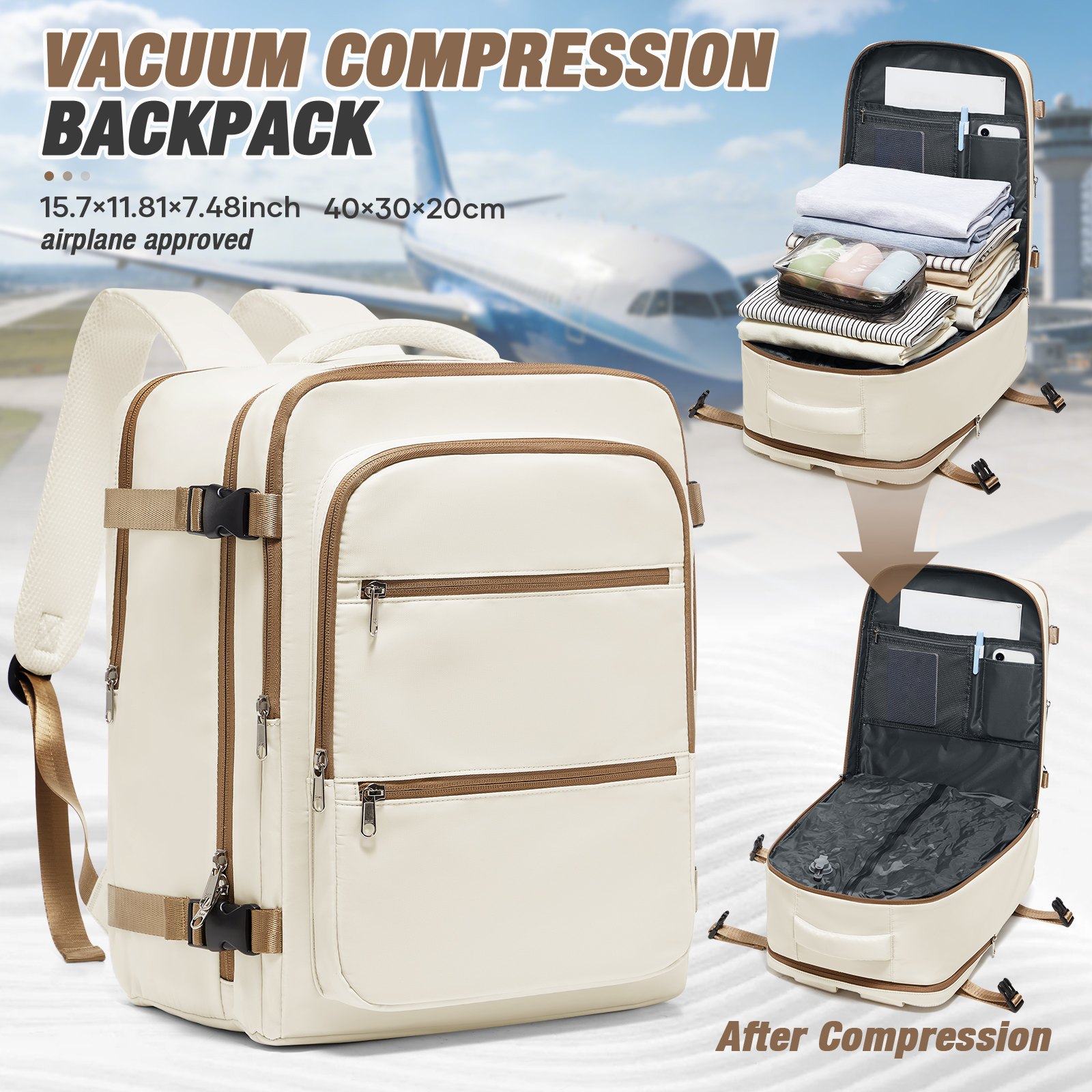 Travel Accessories Logo - Vacuum Backpack Backpack Hand Luggage Aircraft,