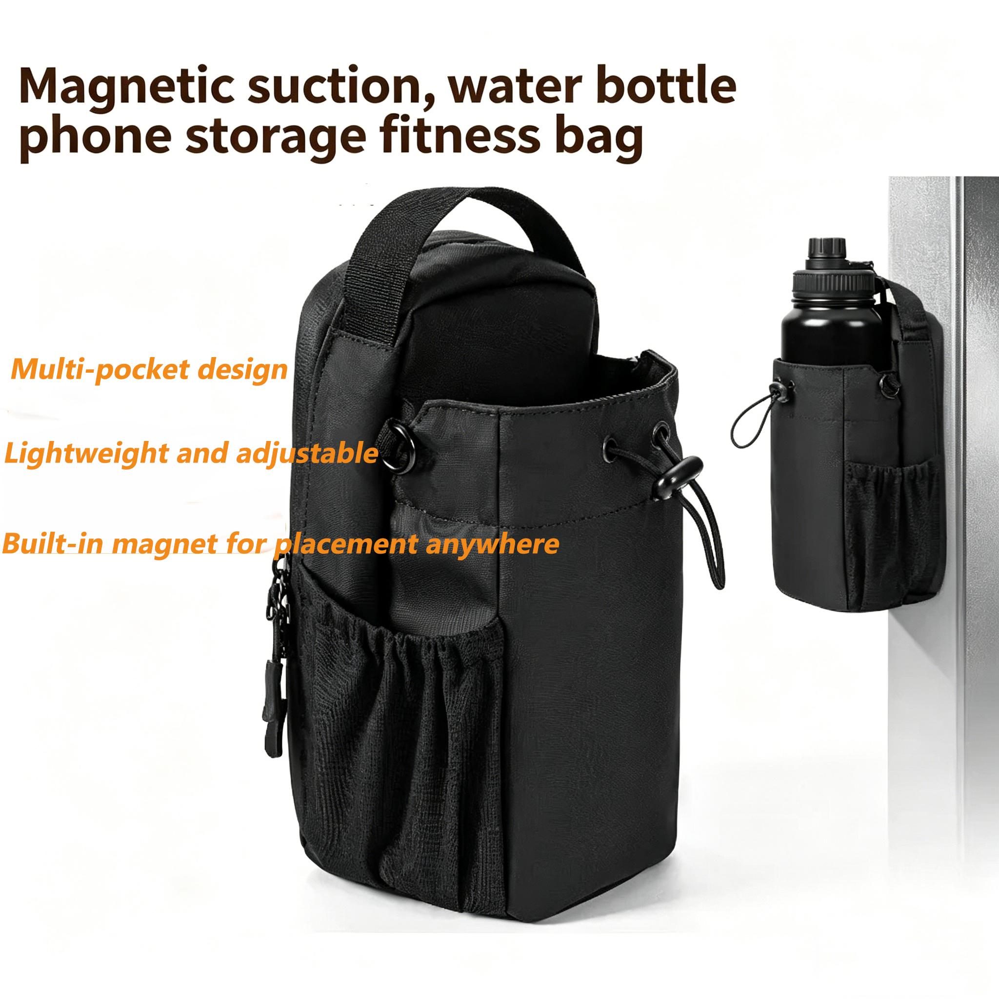 Travel Accessories Pillow - Magnetic Gym Bottle Bag Water Bottle