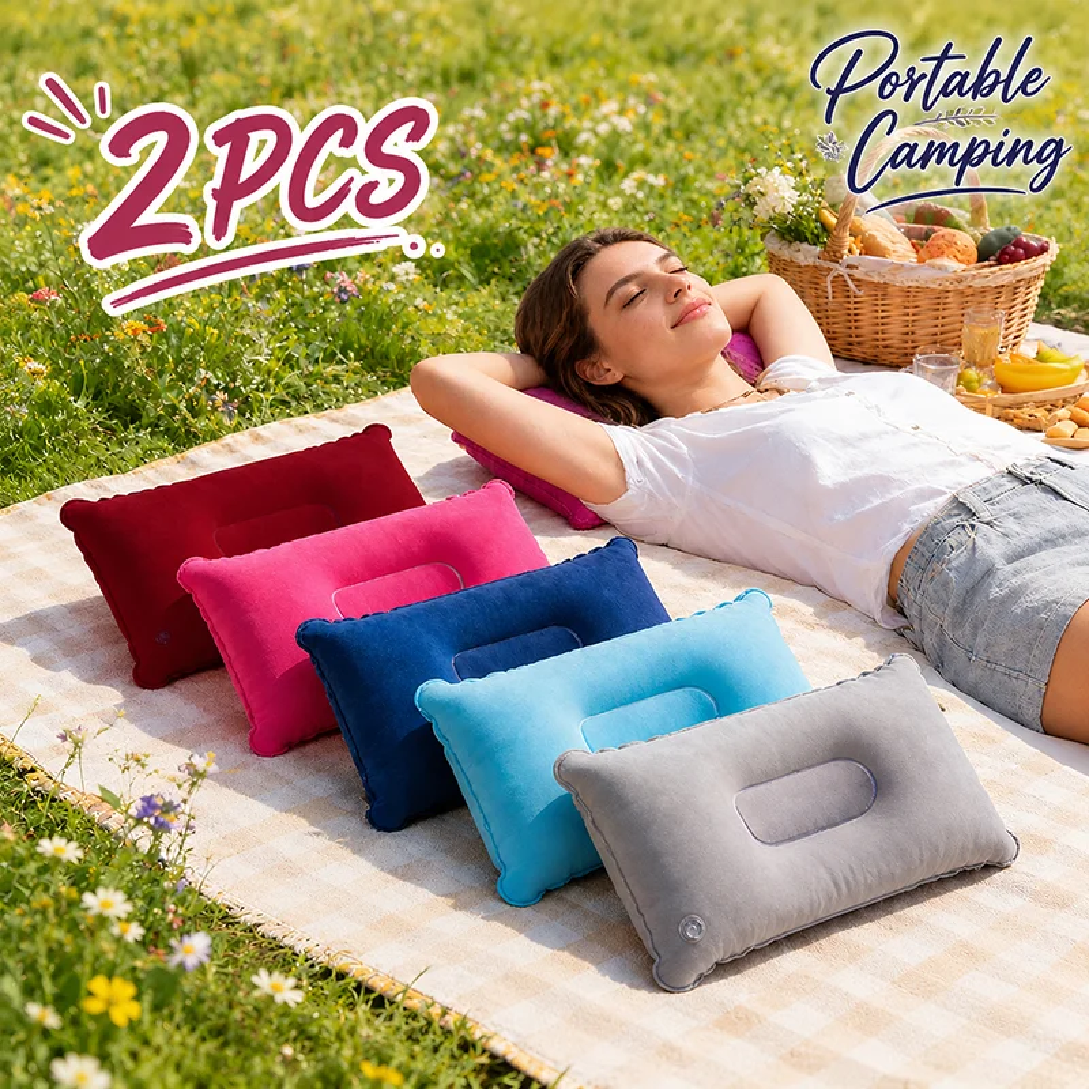 Travel Accessories Pillow - 2Pcs Inflatable Travel Pillows Portable Ultralight