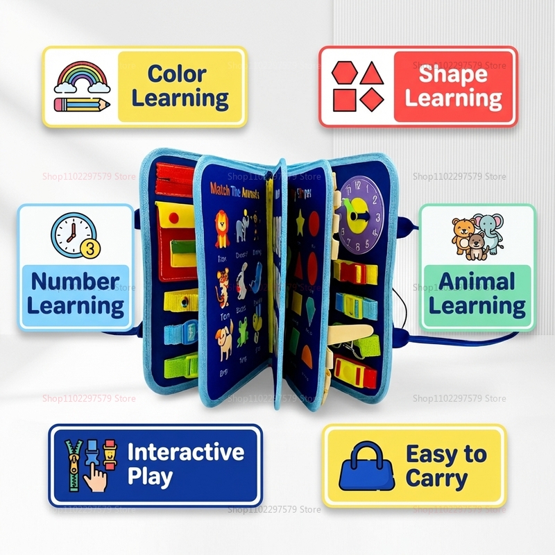 Montessori Busy Board Sensory  - Travel Accessories Toddler 评论和价格