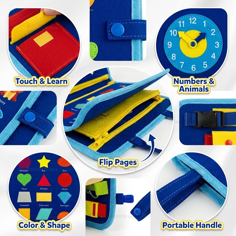 Montessori Busy Board Sensory  - Travel Accessories Toddler 评论和价格