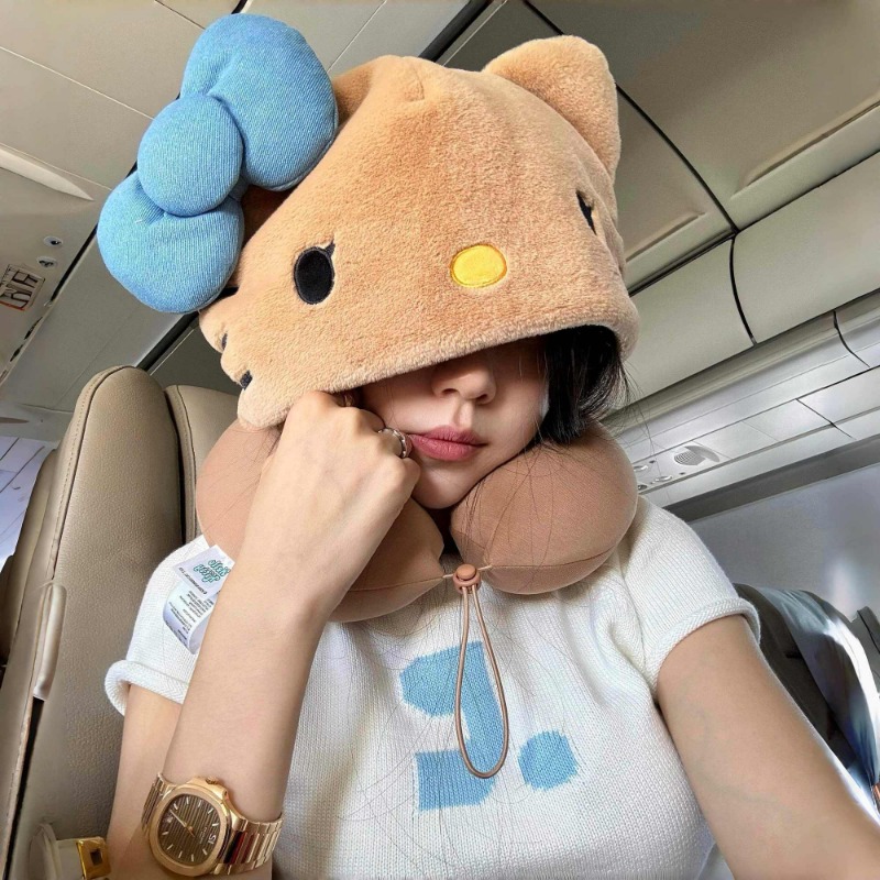 Kitty Hooded U-shaped Pillow T - Travel Accessories Pillow 评论和价格
