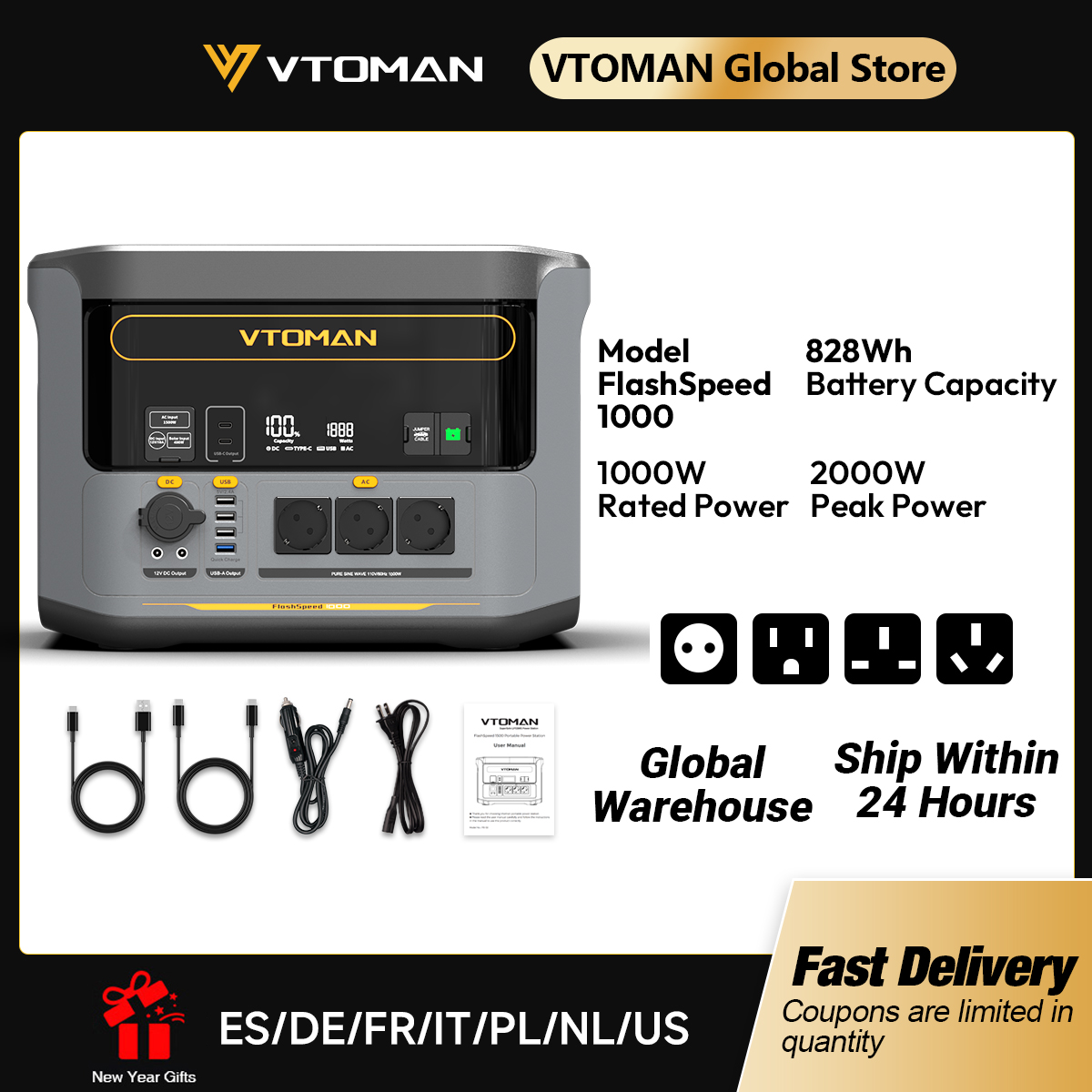 VTOMAN FlashSpeed 1000 Portabl - Travel Accessories Electronics 评论和价格