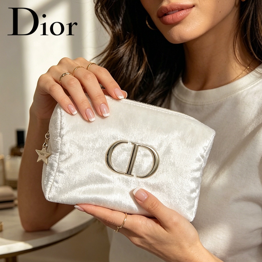 Dior’s Bag White Velvet Travel - Travel Accessories Logo 评论和价格