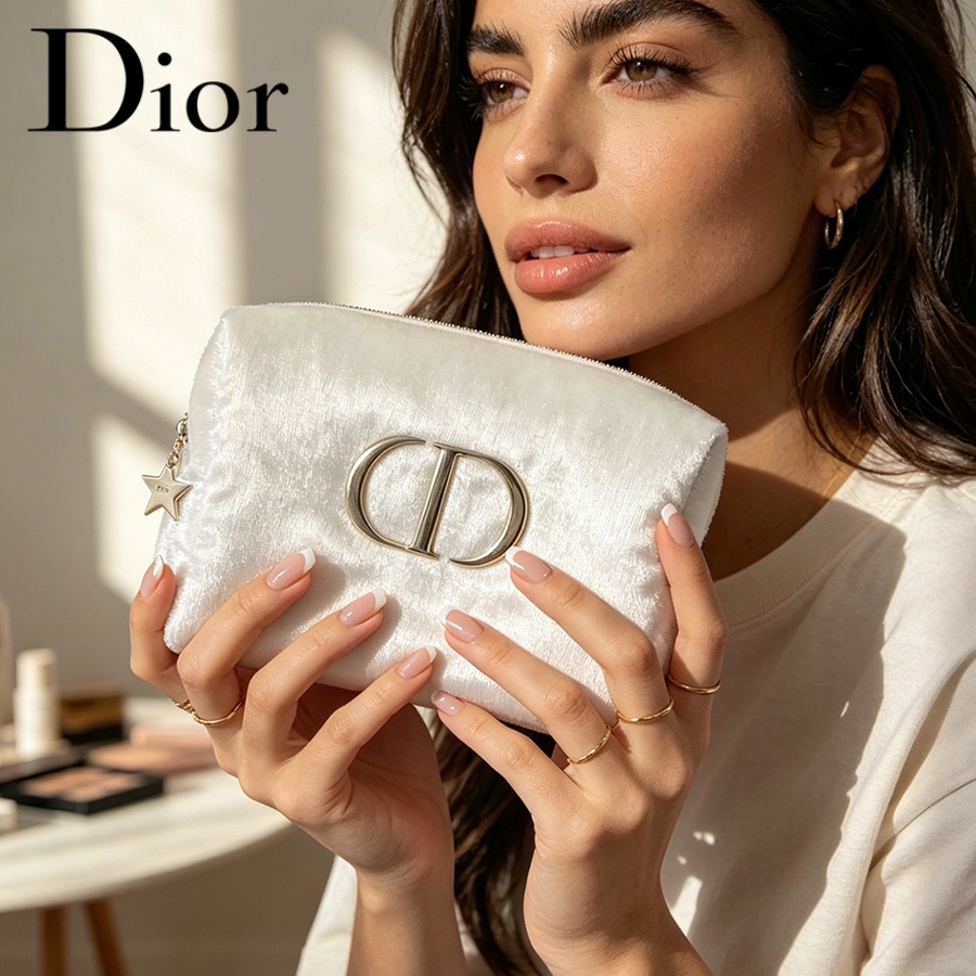 Dior’s Bag White Velvet Travel - Travel Accessories Logo 评论和价格
