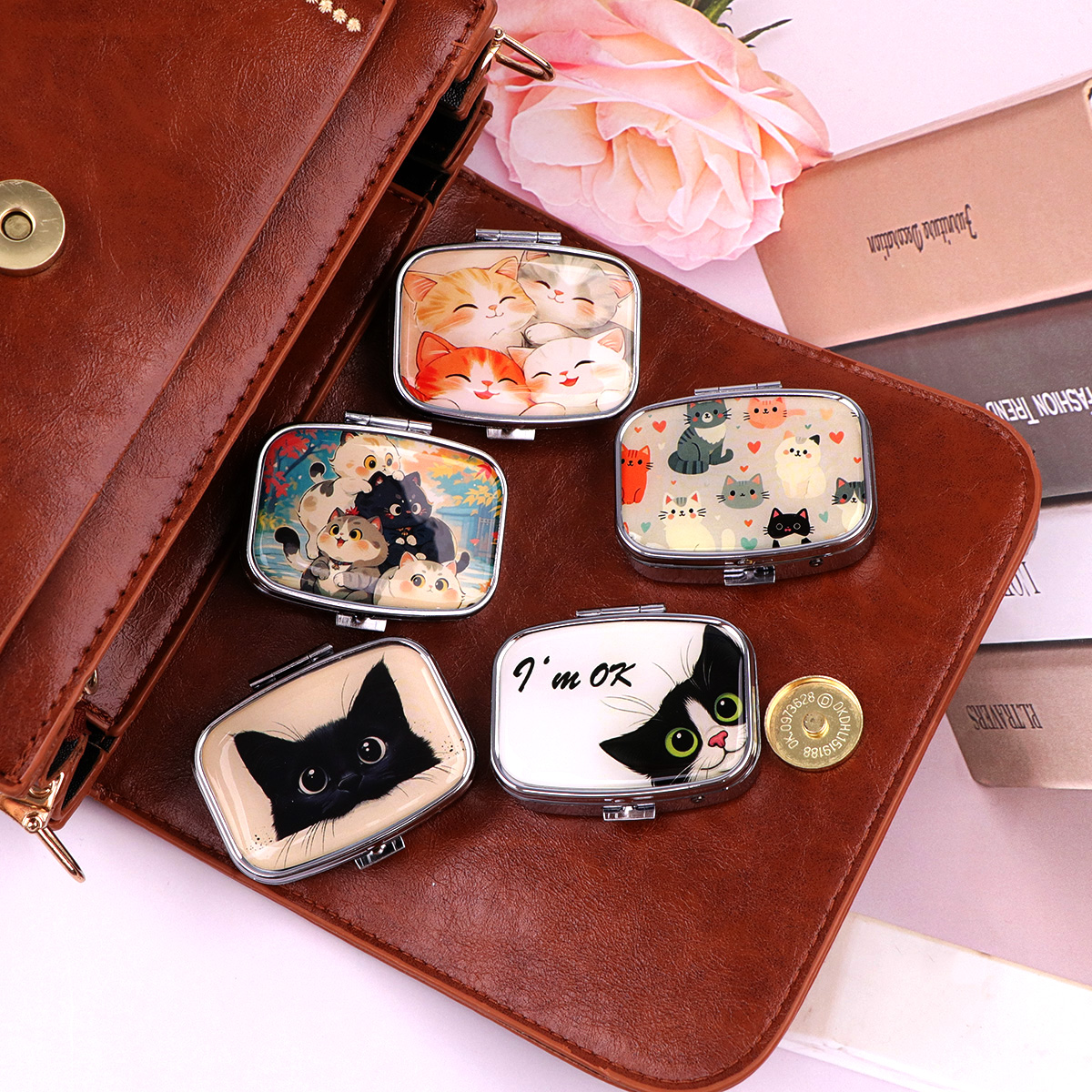 Black Cat Pill Boxes Cartoon A - Accessories Travel Jewelry Box 评论和价格