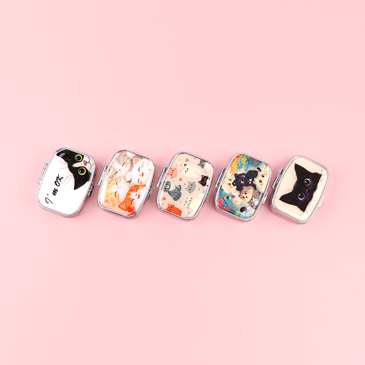 Black Cat Pill Boxes Cartoon A - Accessories Travel Jewelry Box 评论和价格