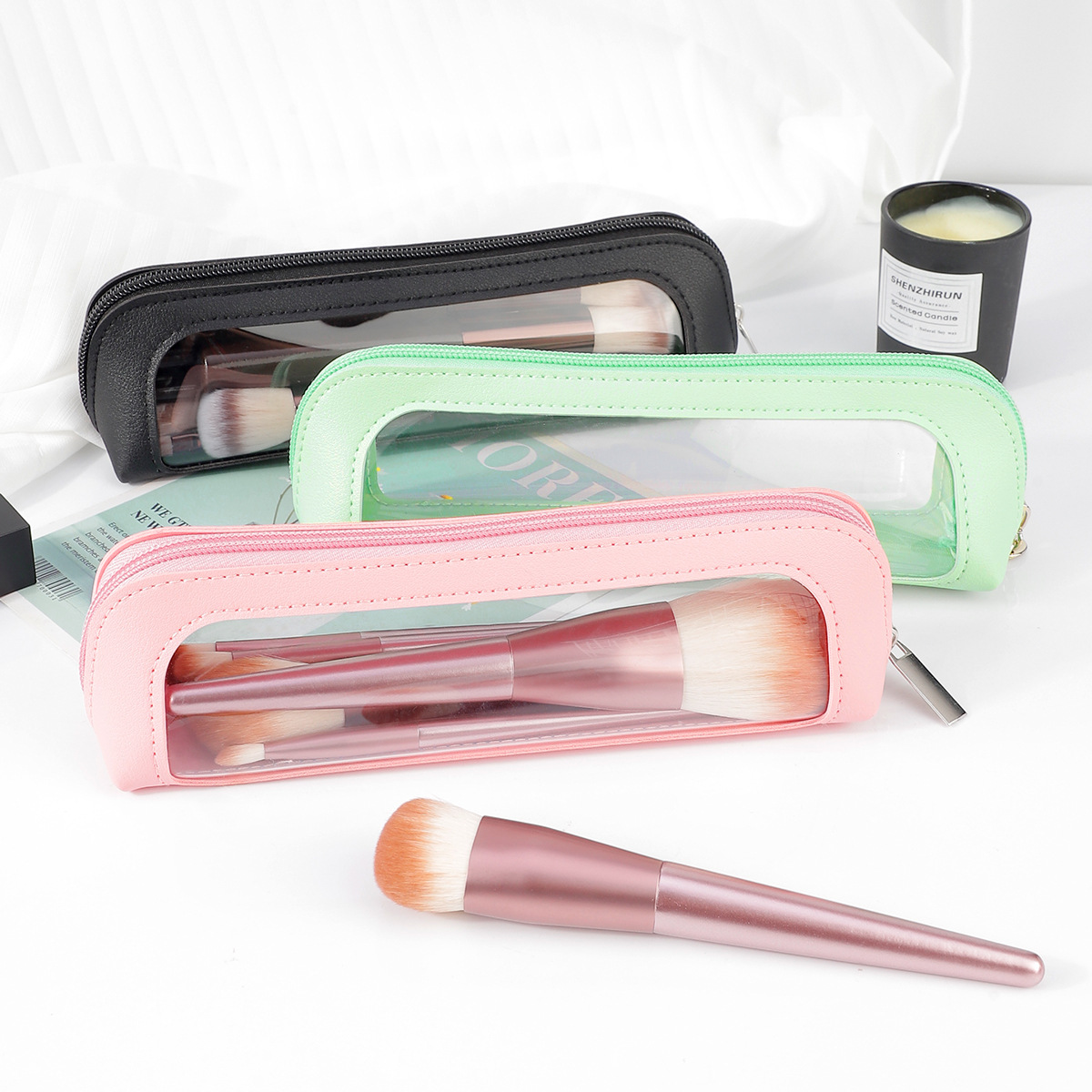 Small Clear PU Leather Travel  - Travel Accessories Organizer Bag 评论和价格