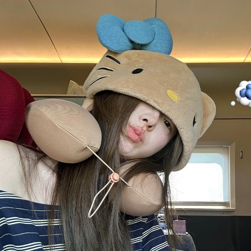 Kawaii hooded U-shaped neck pi - Travel Accessories Pillow 评论和价格