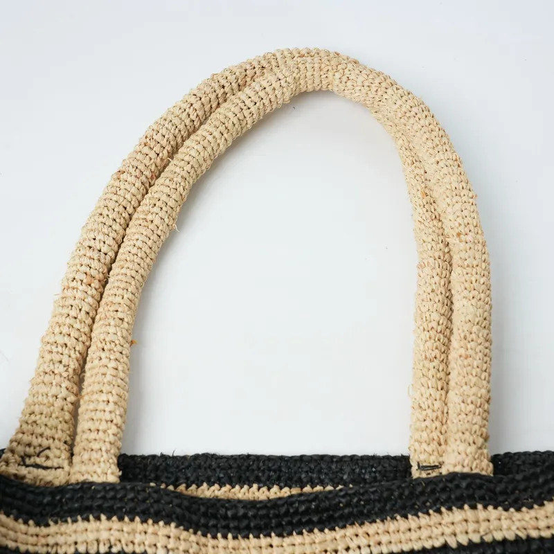 Striped raffia woven straw bag - Travel Accessories Bag 评论和价格