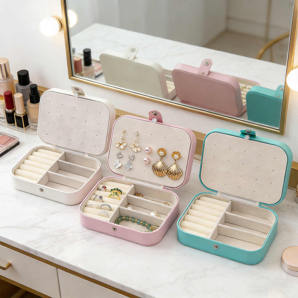 New Portable Multi-Compartment - Accessories Travel Jewelry Box 评论和价格