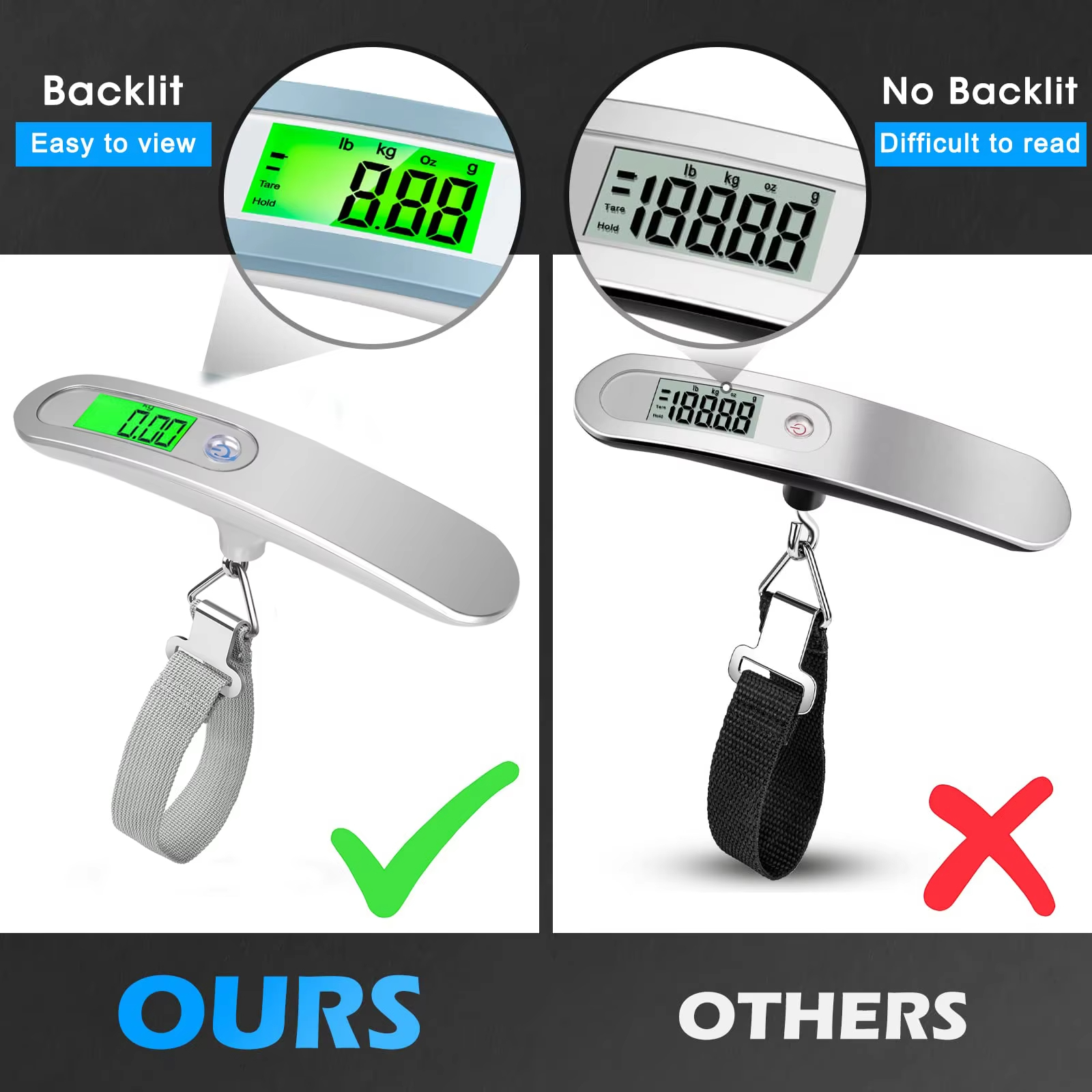 Portable Scale Digital LCD Dis - Luggage Scale Hanging 评论和价格