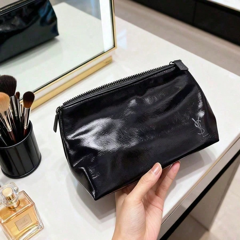 YSL Women's Black Rectangular  - Travel Accessories Organizer Bag 评论和价格