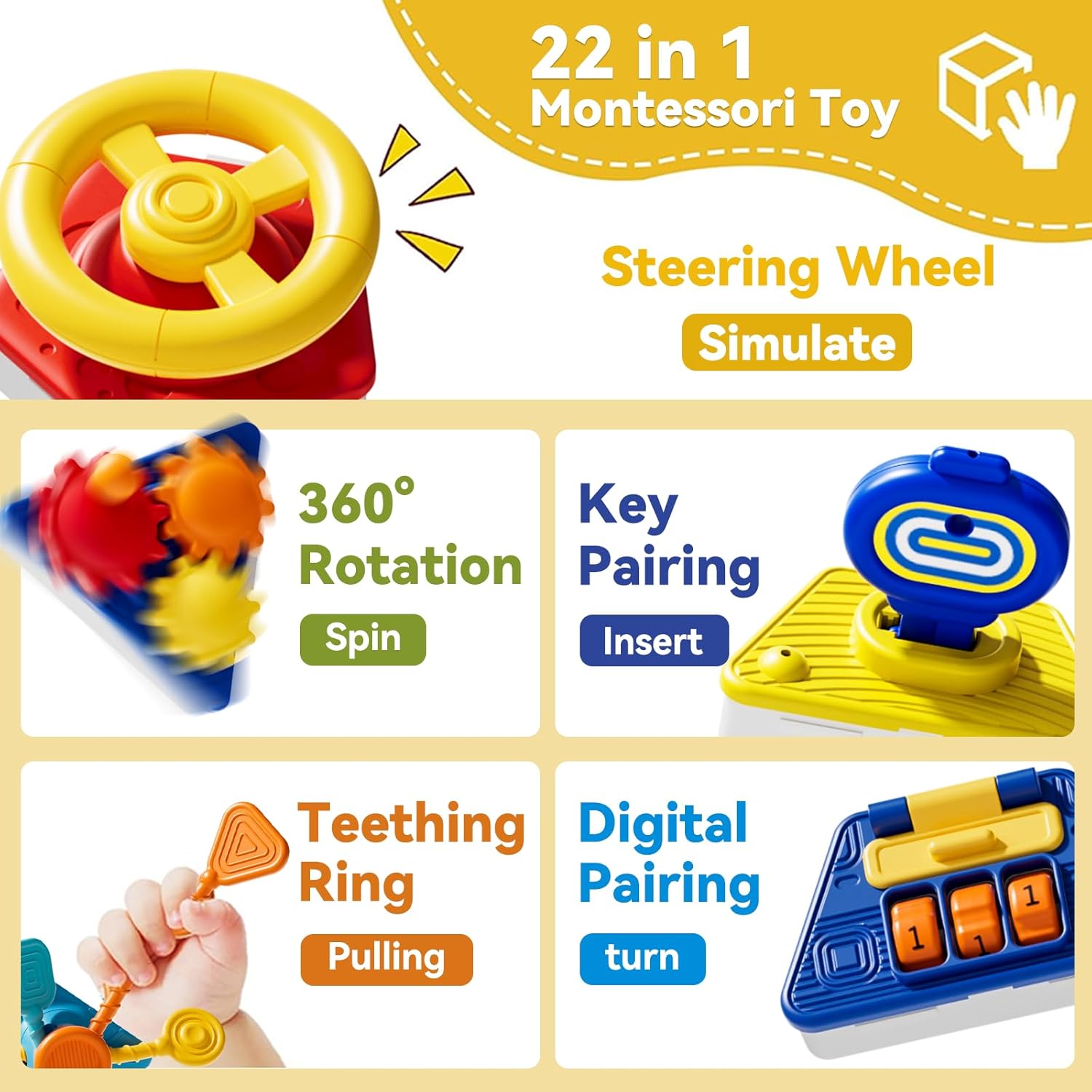 Baby Busy Board Activity Cube  - Travel Accessories Toddler 评论和价格
