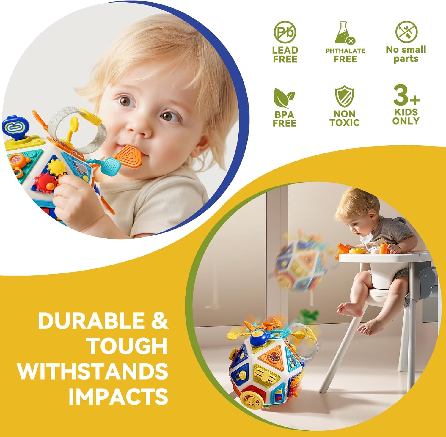 Baby Busy Board Activity Cube  - Travel Accessories Toddler 评论和价格