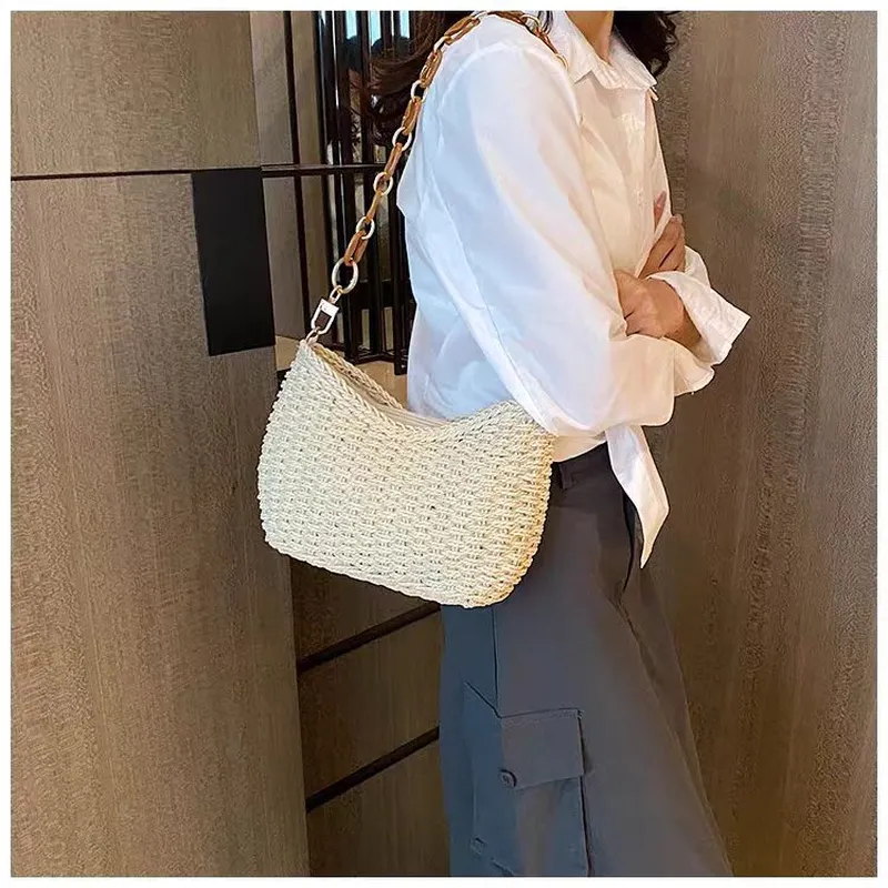 Straw Woven Shoulder Bag for W - Travel Accessories Bag 评论和价格