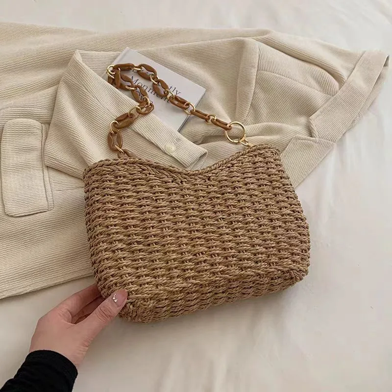 Straw Woven Shoulder Bag for W - Travel Accessories Bag 评论和价格