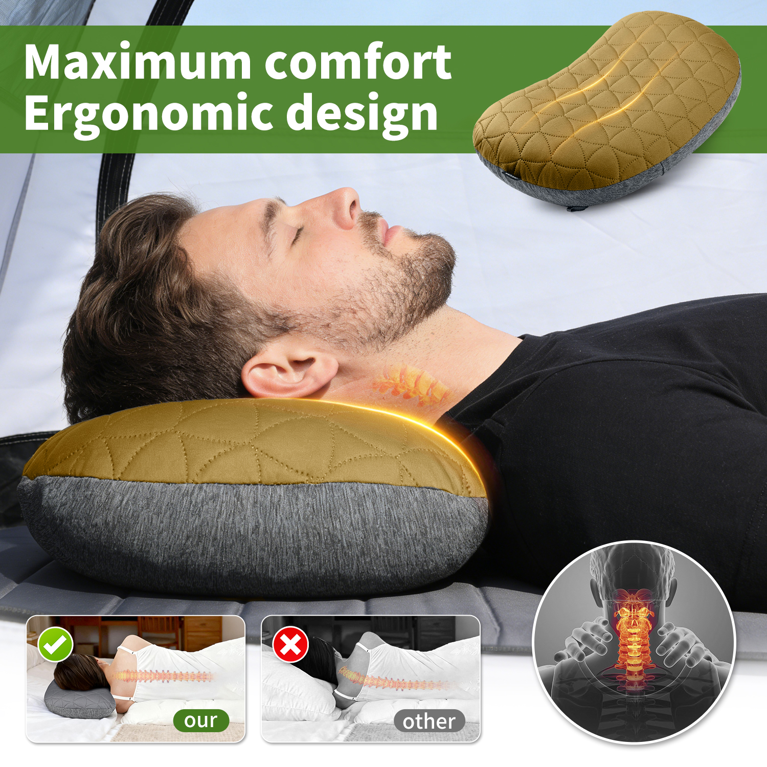 MAPLEAF Camping Inflatable Pil - Travel Accessories Pillow 评论和价格