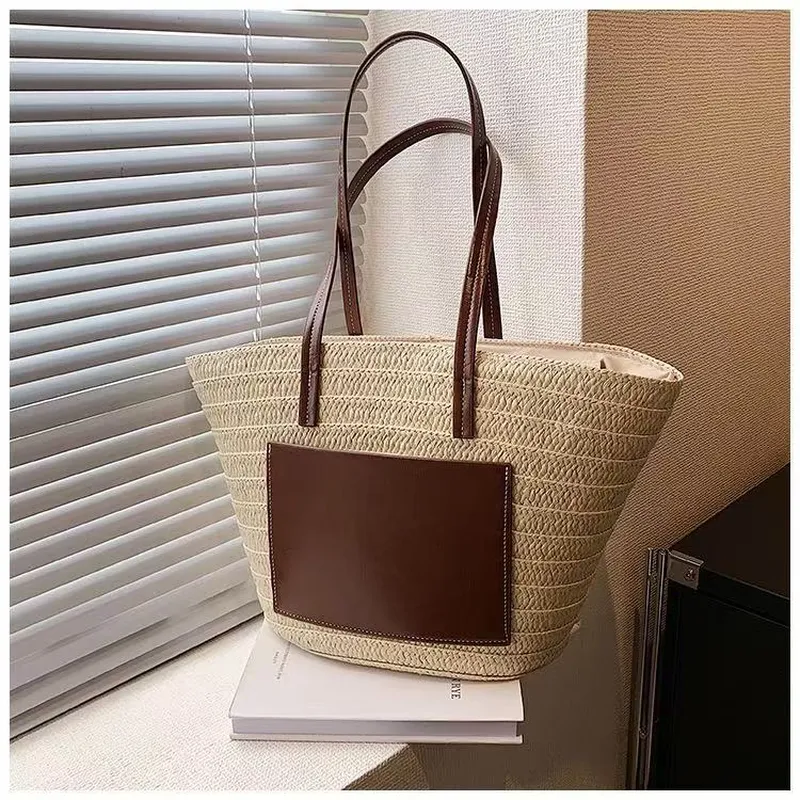Straw hand-woven tote bag larg - Travel Accessories Bag 评论和价格