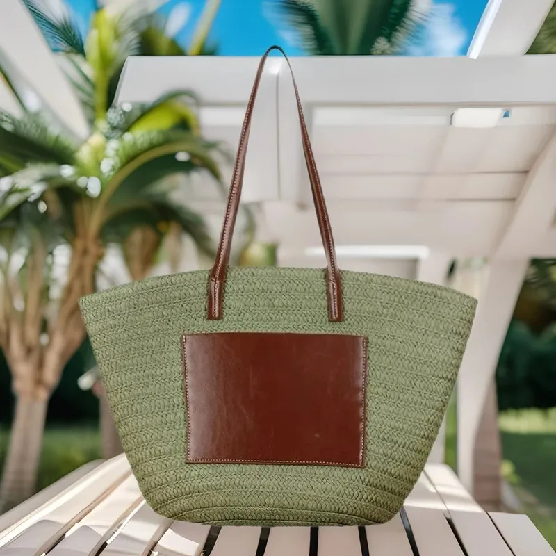 Straw hand-woven tote bag larg - Travel Accessories Bag 评论和价格