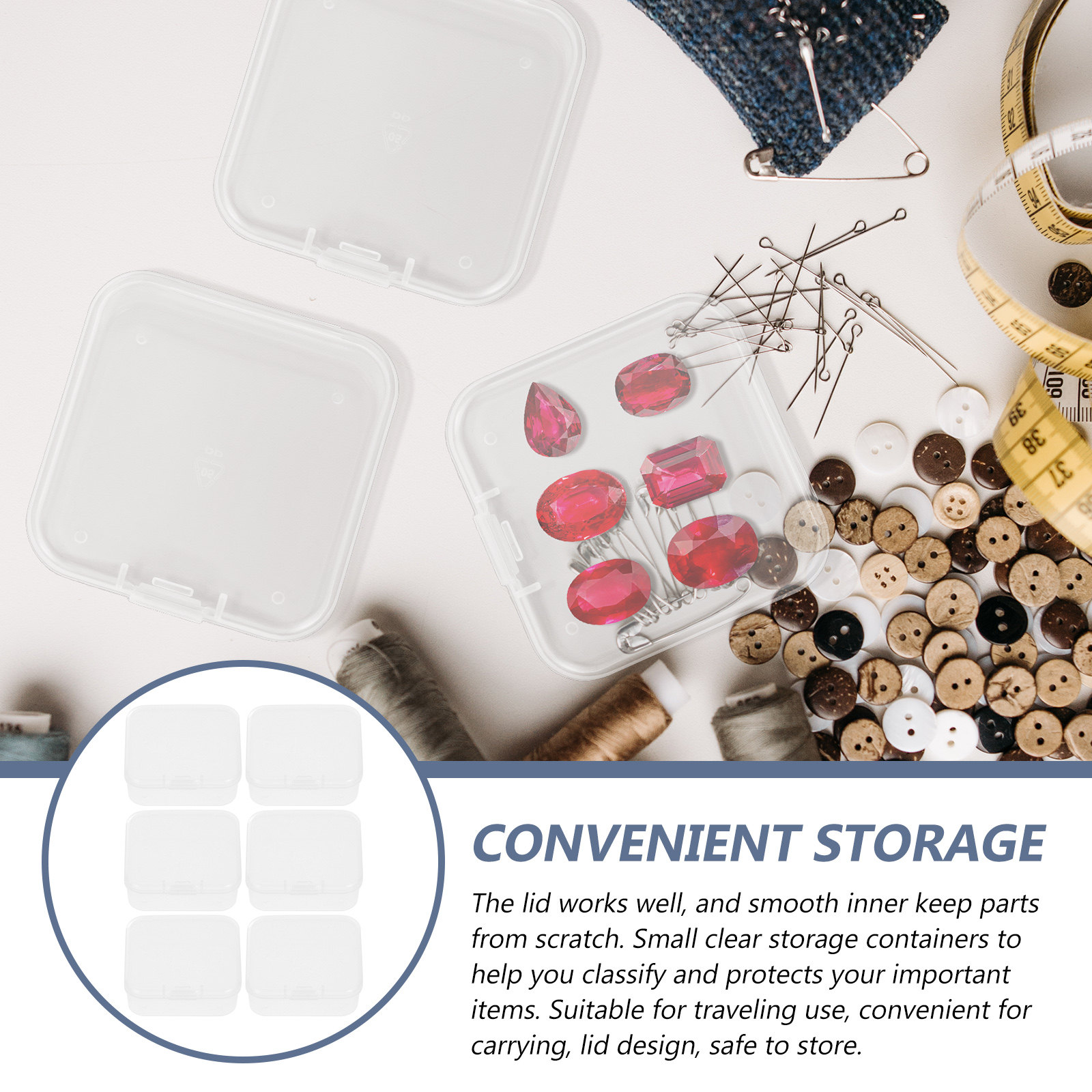 6pcs Storage Boxes Transparent - Accessories Travel Jewelry Box 评论和价格